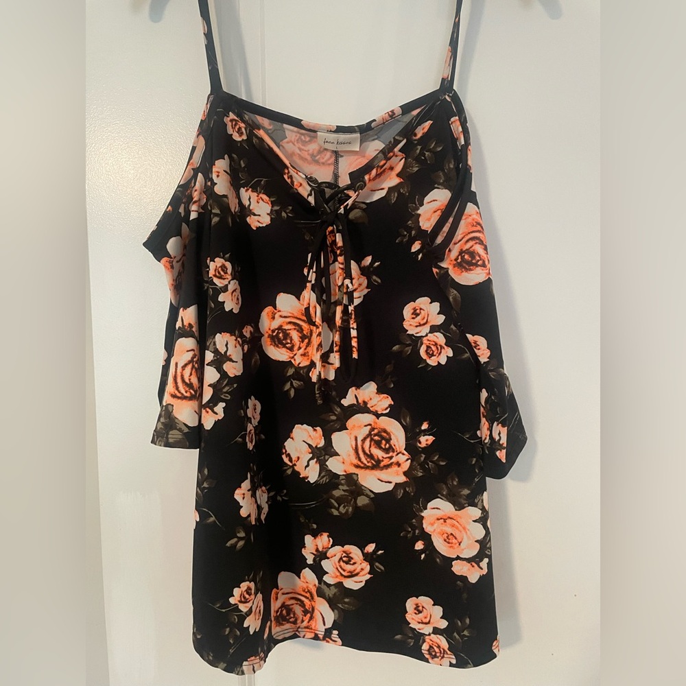 Love Fire Black and Pink Blouse with Elegant Design